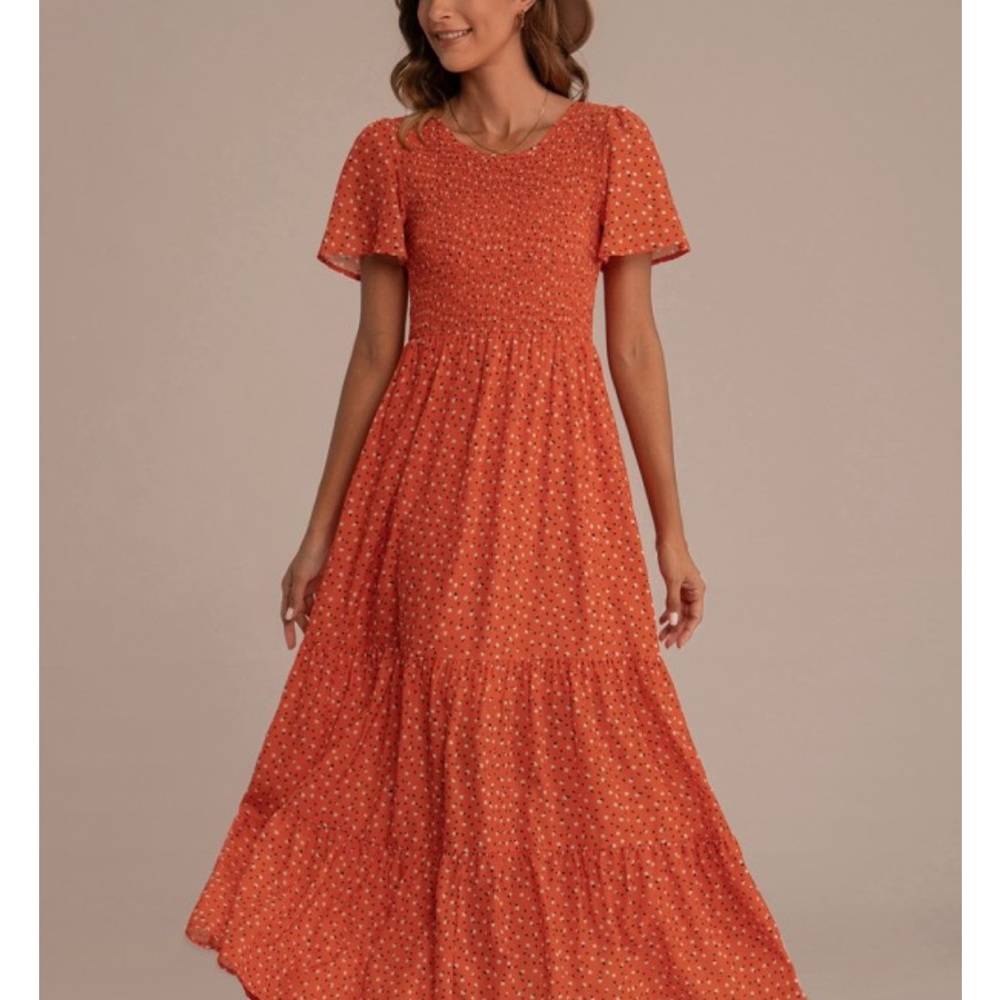 Petallush Orange Floral Maxi Dress